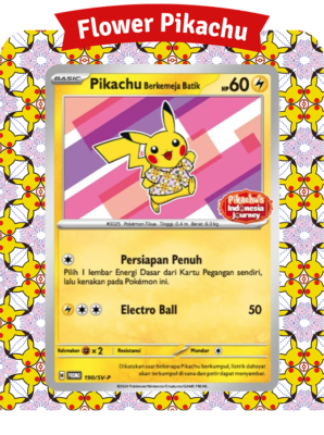 Pokemon Pikachu Berkemeja Batik Flower Pink Indonesia Journey 190