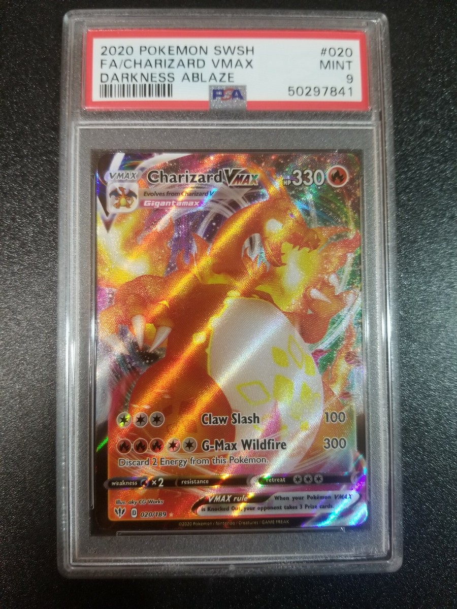 Full Art Charizard VMax 020/189 Darkness Ablaze PSA 9 GEM MINT