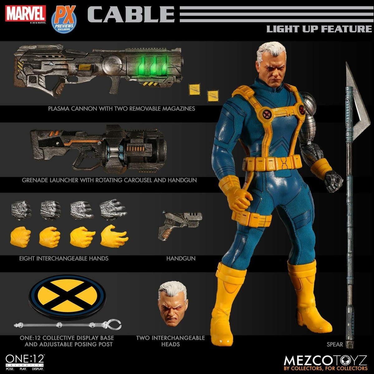 The One:12 Collective Marvel PX Cable X-Men Edition Figure by