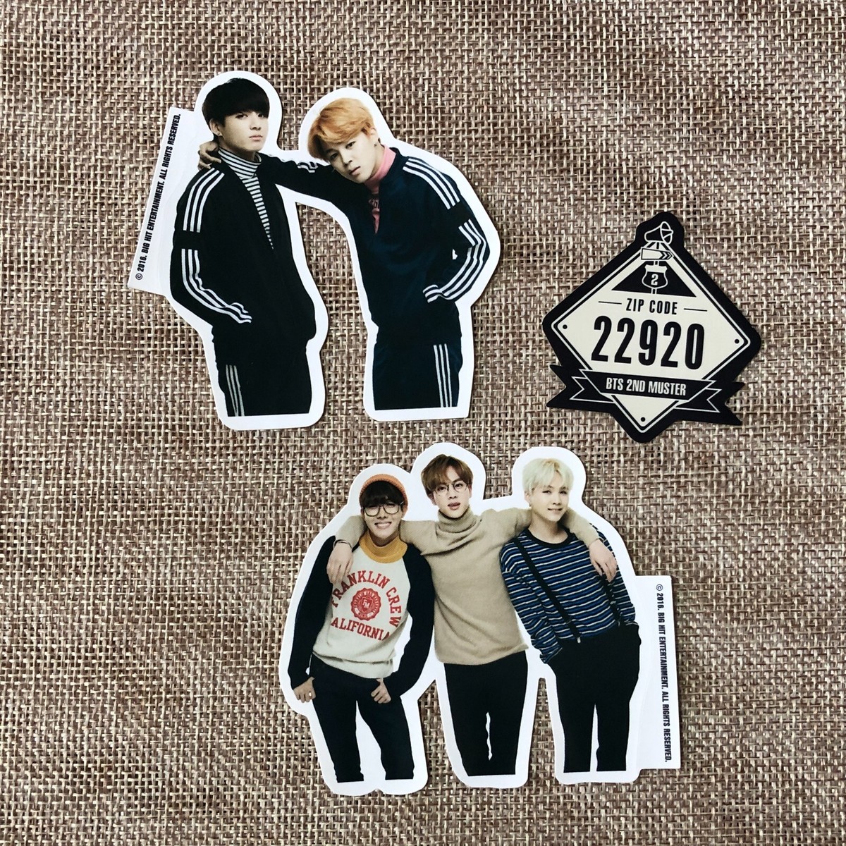 BTS GROUP [ 2nd Muster ZIP CODE 22920 ] Official Sticker Set / New