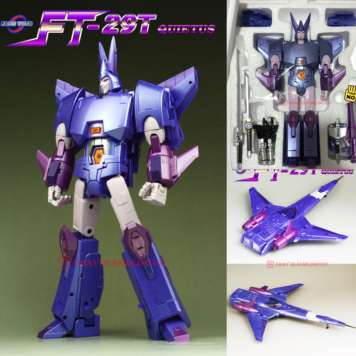 FansToys FT-29T Quietus Ft29T Action Figure Metal Chorme Colour