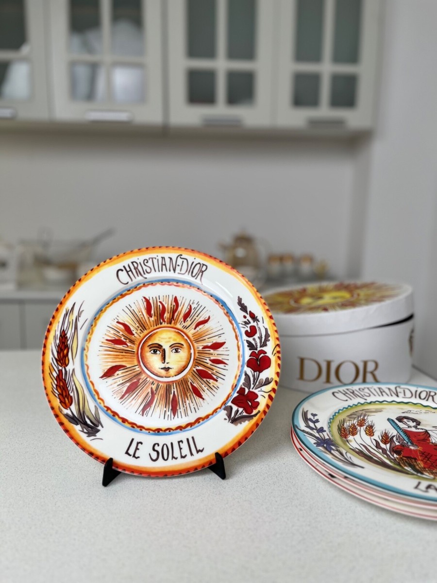 Dior plates/Dior dish/Christian Dior Set of porcelain plates CD