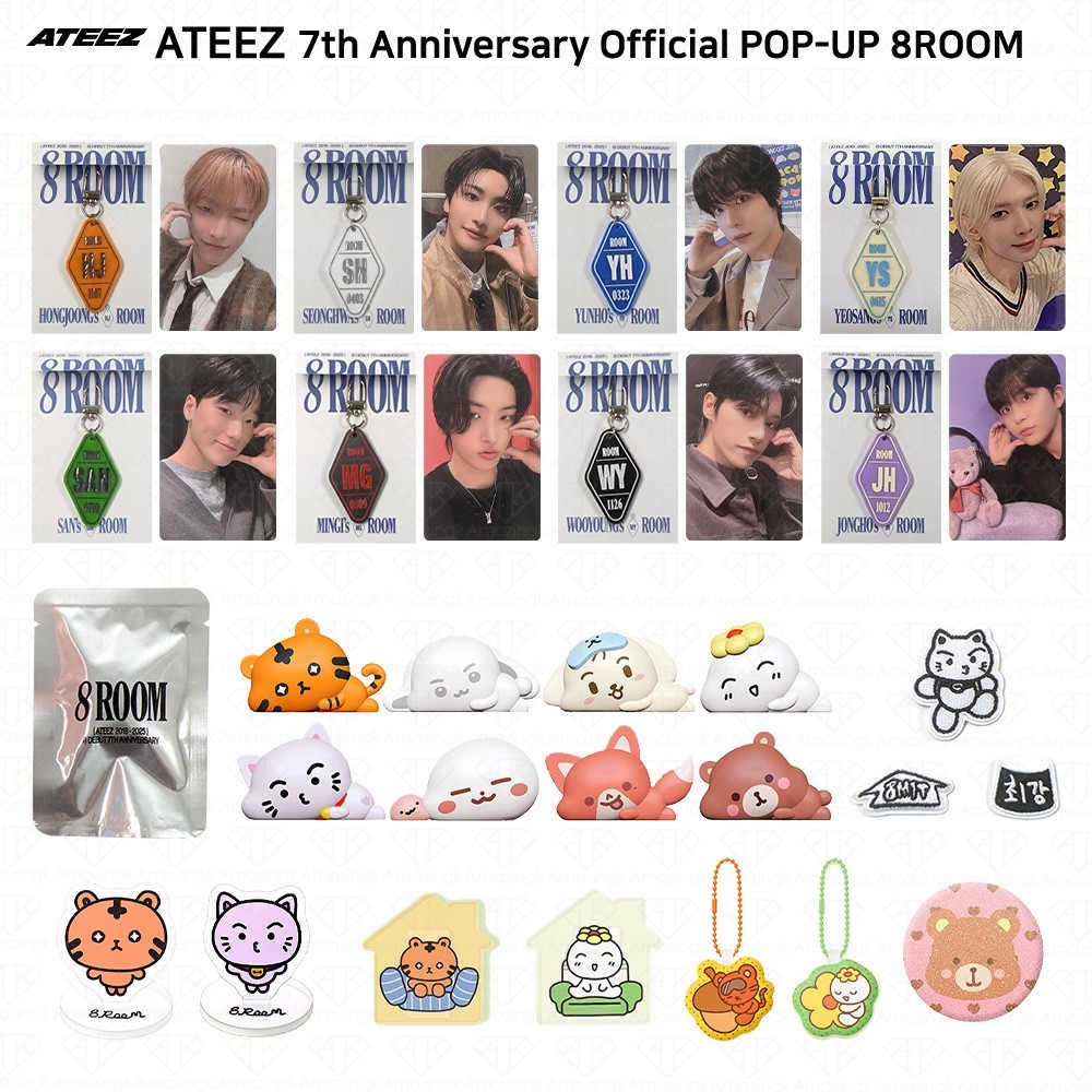 ATEEZ 7th Anniversary Official POP-UP 8ROOM Keyring Gacha Zone