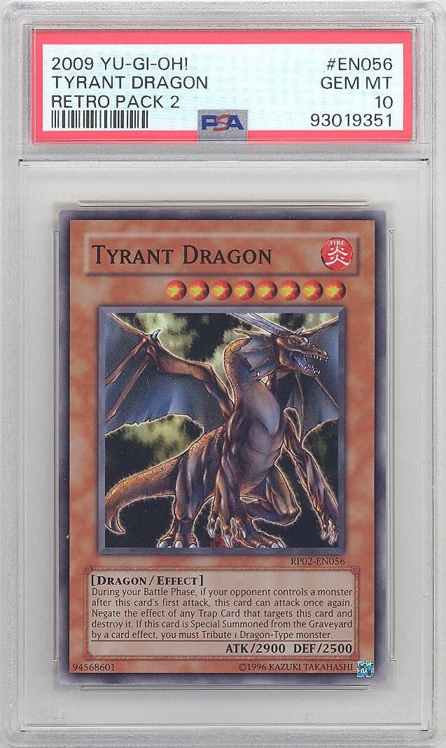 PSA 10 - Yu-Gi-Oh Card - RP02-EN056 - TYRANT DRAGON (super rare