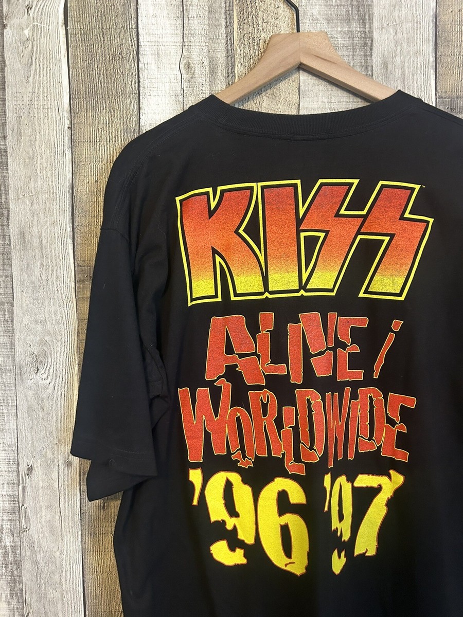 Vintage Kiss Alive Worldwide Shirt 96' 97' Tour Concert 90s Band