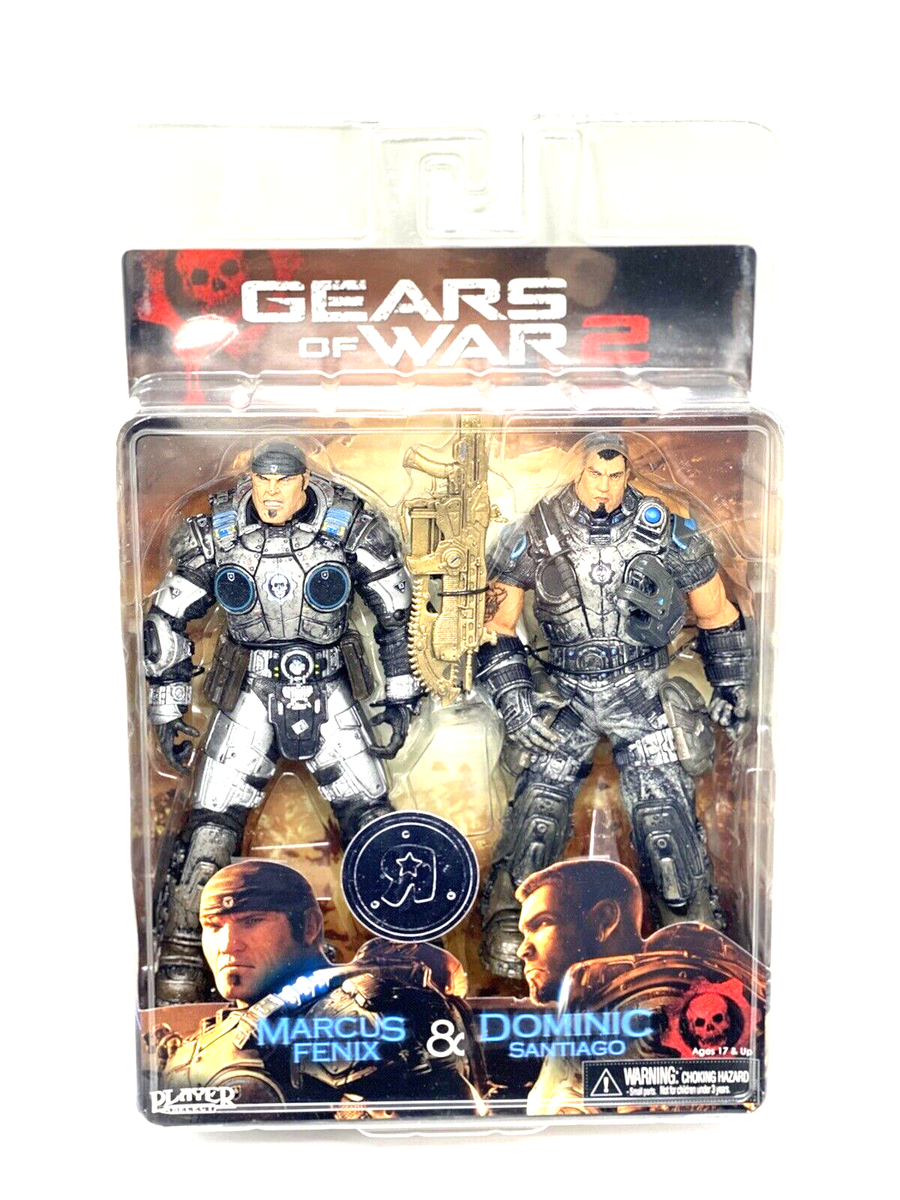 NECA Gears of War Marcus Fenix & Dominic Santiago Figures / Golden