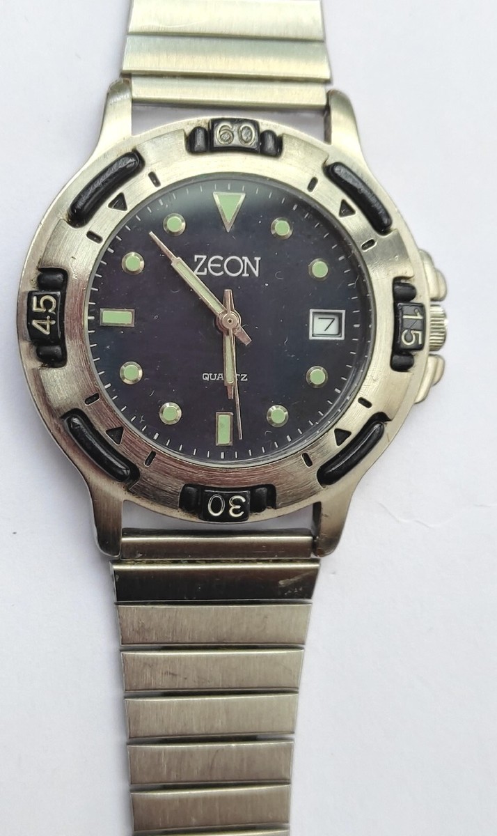 Zeon casual Mens date function stainless steel quartz watch | eBay
