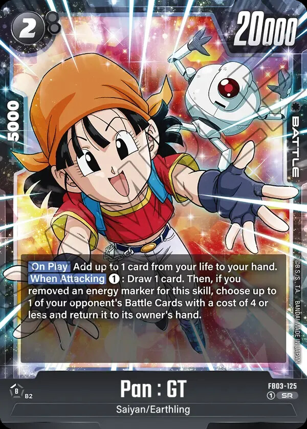 Pan : GT FB03-125 Super Rare Raging Roar Dragonball Fusion World