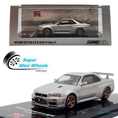 INNO64 1:64 Nissan GT-R R34 V-SPEC II Silver | eBay