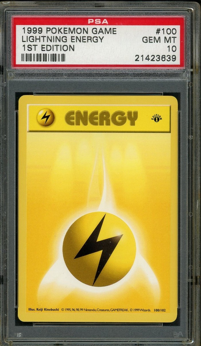 1999 Pokemon Base Set 1st Edition Shadowless Lightning Energy PSA