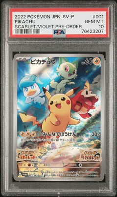 PSA 10 GEM MINT Pikachu 001/SV-P Scarlet & Violet Promo Japanese