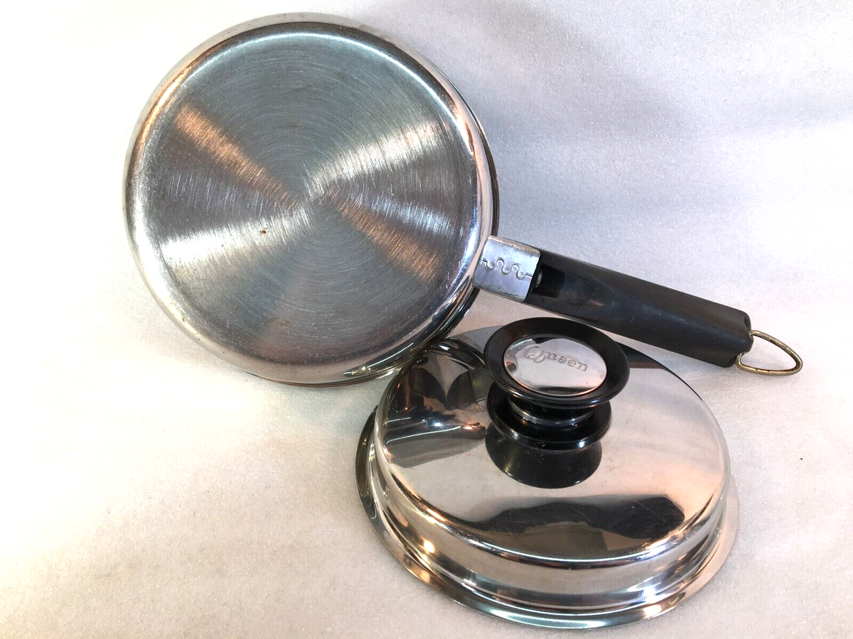 Amway Queen 18/8 Multi-Ply Stainless Steel Cookware 3 Pans 2 Lids