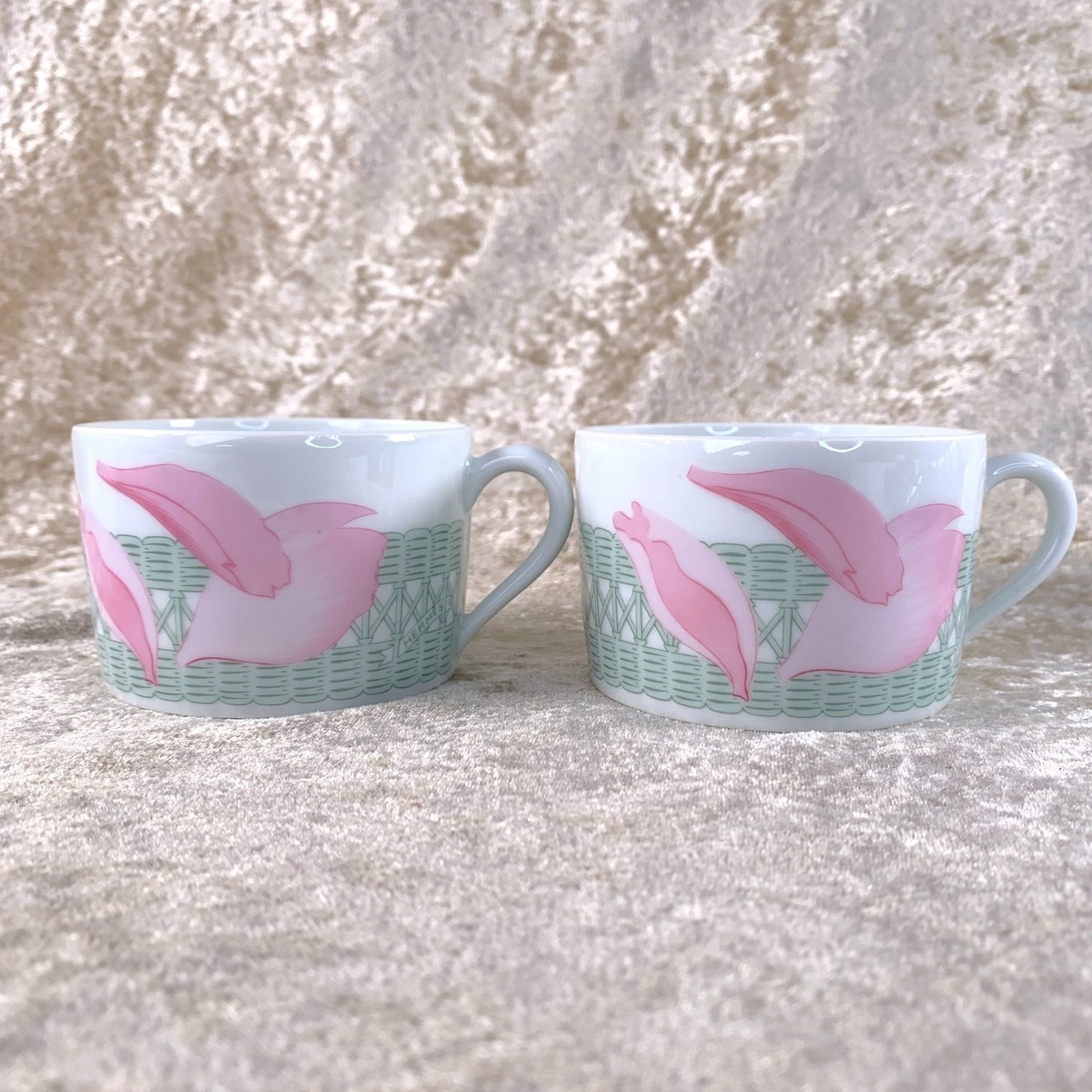 Vintage Hermes Paris Les Pivoines Tea Cup & Saucer Porcelain