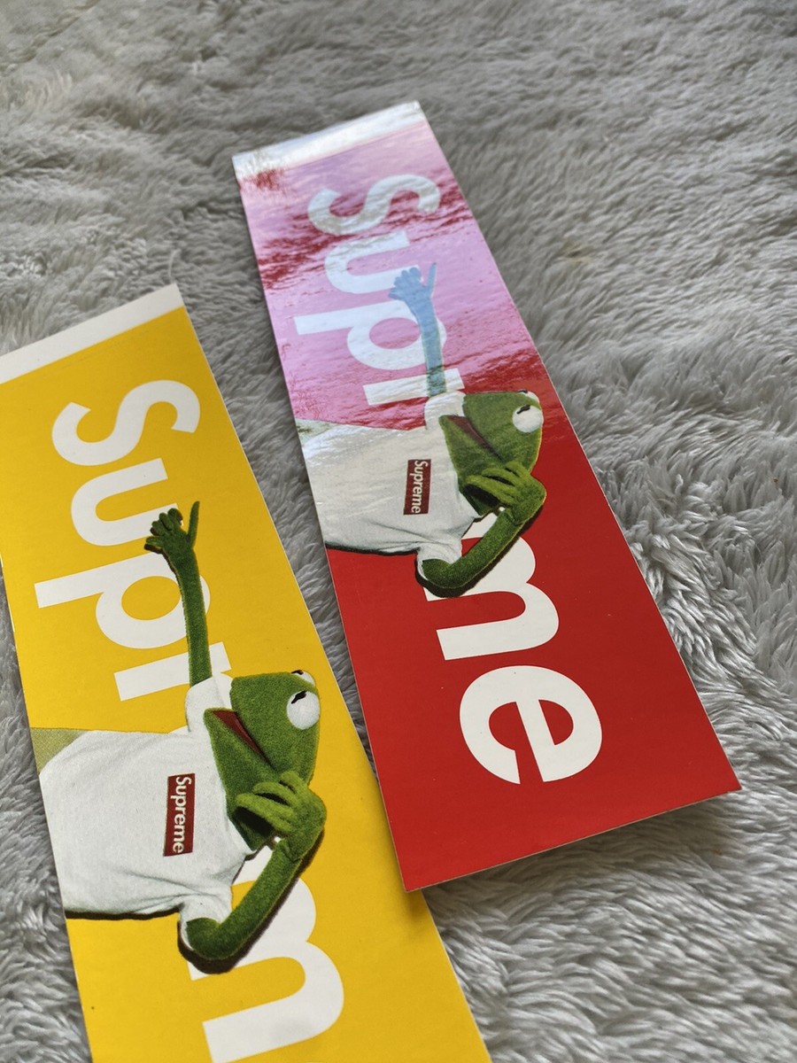 Supreme Kermit Box Logo Sticker Set Of 2 Authentic Red Yellow | eBay