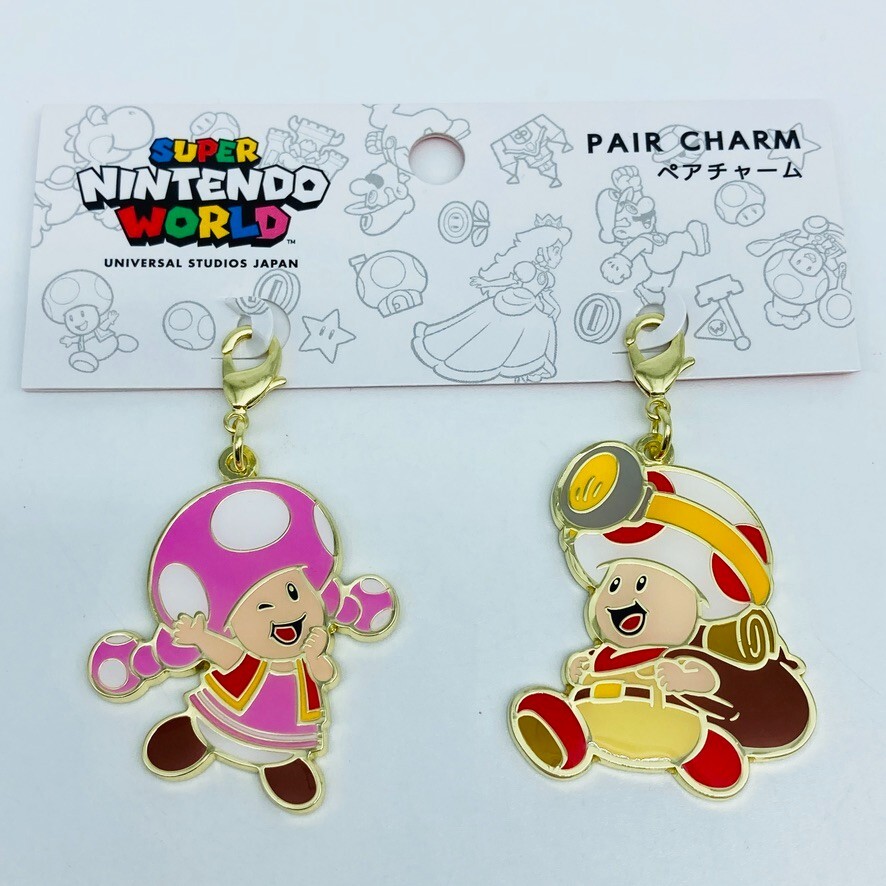 Super Mario Bros Toad Toadette Charm Set Nintendo World UNIVERSAL