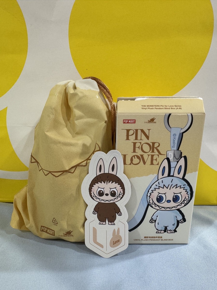 POP MART x The Monsters Labubu Pin For Love Vinyl Plush Pendant- L