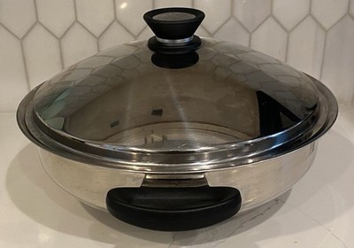 AMWAY QUEEN Wok Skillet Pan 18-8 Multi-Ply Stainless Steel 12