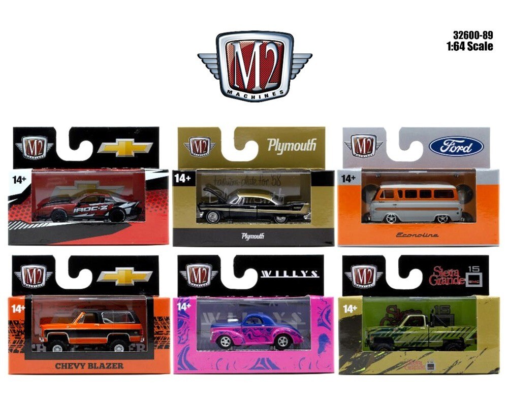 M2 Machines 1:64 Detroit-Muscle R89 Diecast Model Car Choose