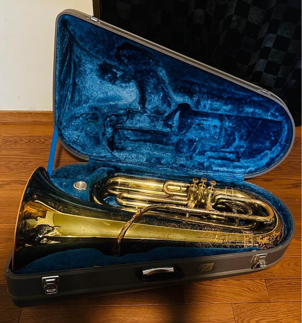 YAMAHA YBB-103 Trumpet JAPAN 67C4 Gold Color Satin Finish With