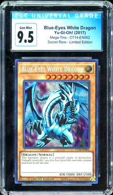 Yugioh PSA 9.5 Blue-Eyes White Dragon Secret RARE 1st Edition CT14