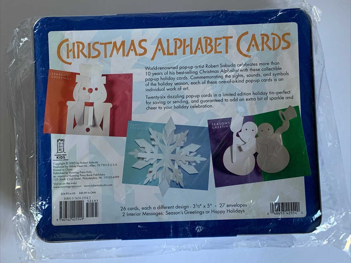 NIB Christmas Alphabet Cards By Robert Sabuda 26 Pop-up Cards In