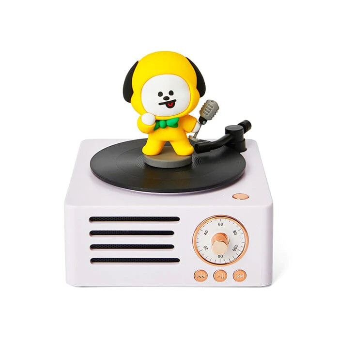 BTS Bt21 Official Authentic CHIMMY TURNTABLE BLUETOOTH SPEAKER