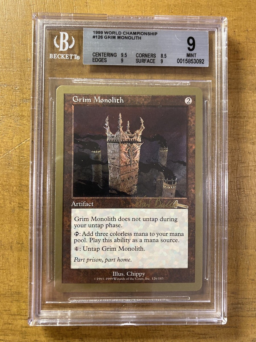 MTG✨GRIM MONOLITH✨1999 World Championship Deck Kai Budde BGS 9