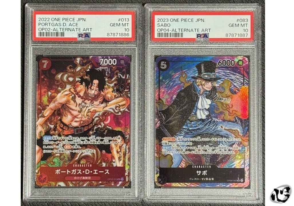 PSA 10 One Piece Portgas D Ace OP02-013 Sabo OP04-083 Alternate