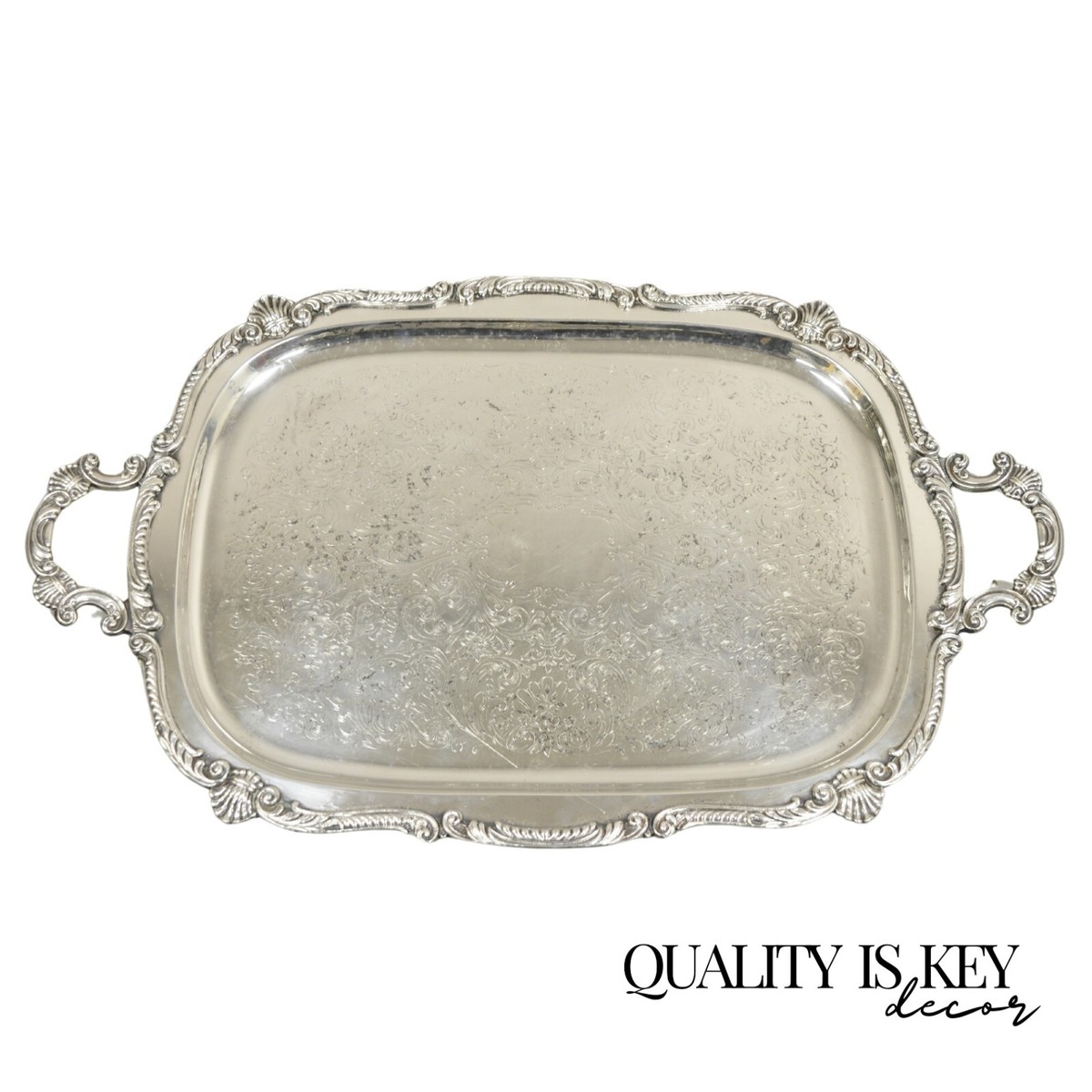 Vintage English Victorian BSC Silver Plater Twin Handle Serving