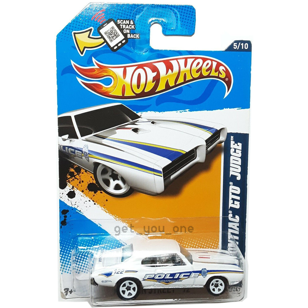 Hot Wheels '69 PONTIAC GTO JUDGE White Police Birmingham 2012 Main