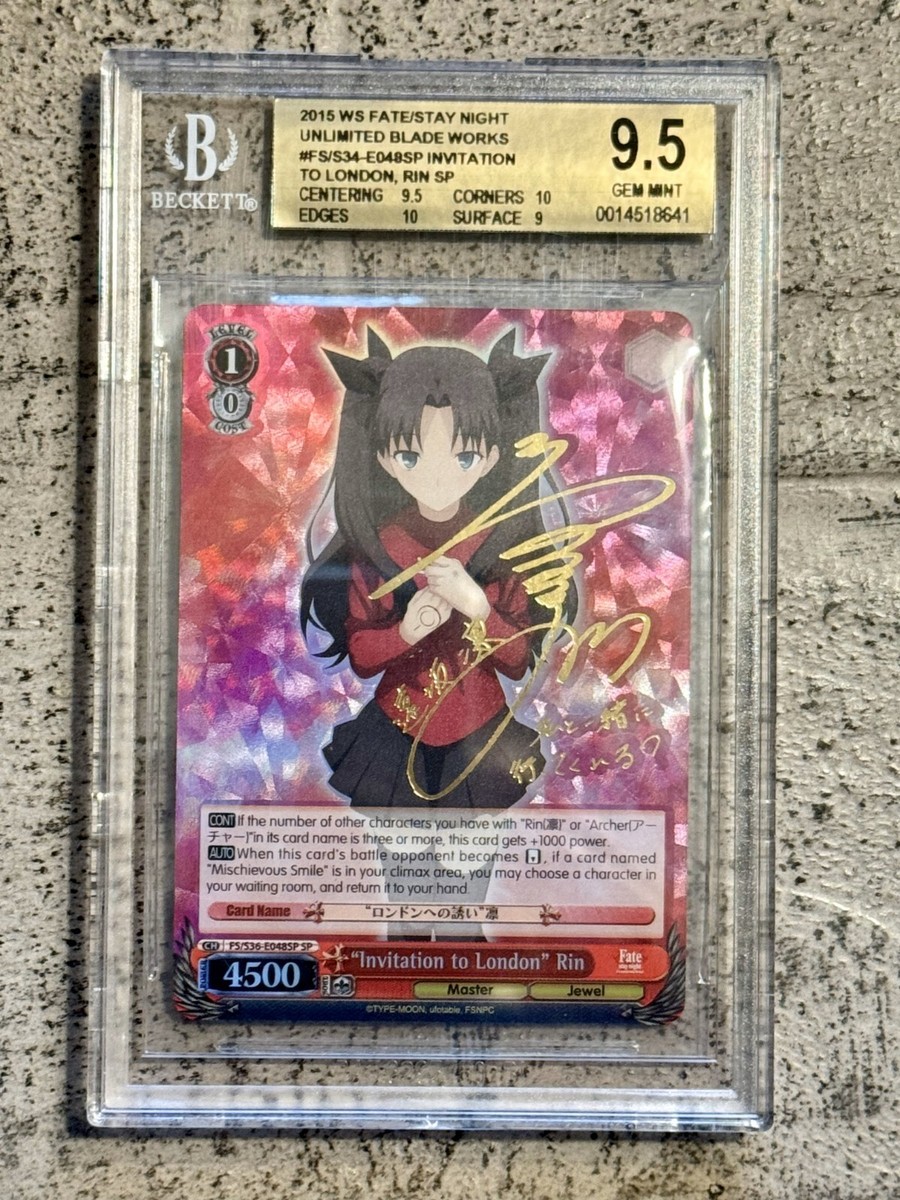 Weiss Schwarz Rin Tohsaka Invitation to London SP Beckett 9.5 FGO