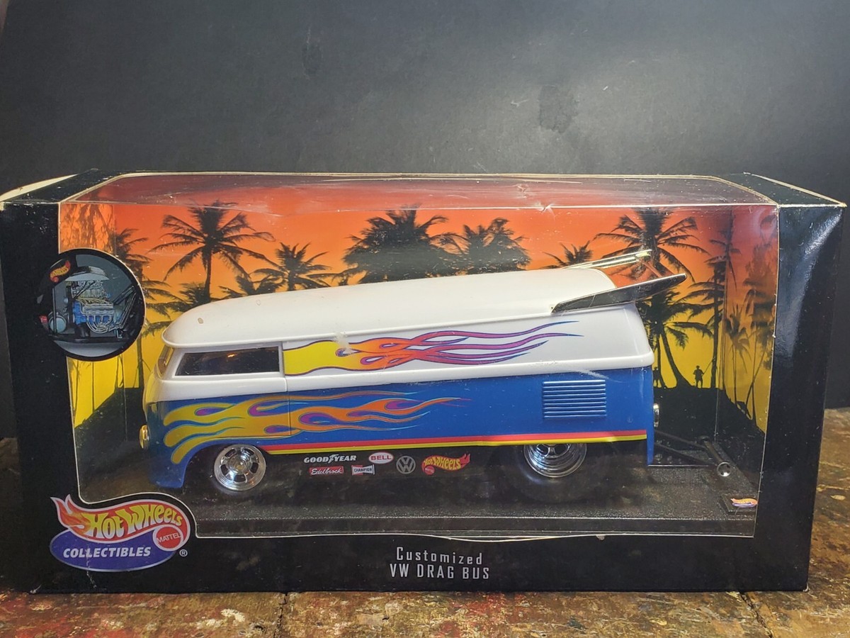 Hot Wheels 100% VW Pickup Drag Race Bus 1:18 Scale Diecast Custom