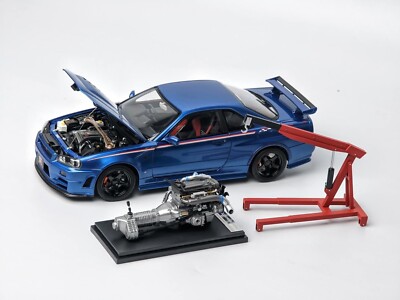Nissan Skyline GT-R R34 (Blue) [Motorhelix] 1:18 scale - Diecast