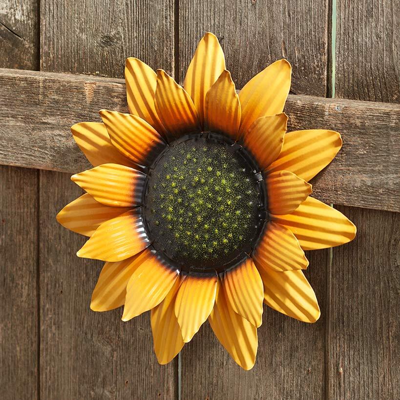 Sunflower Pedestal Metal Wall Decor French Country Sunflowers
