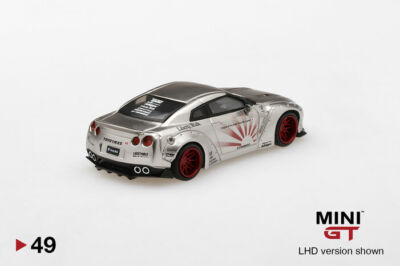 MINI GT 49 LB WORKS Nissan GT-R (R35)Satin Silver Type 1,Rear Wing