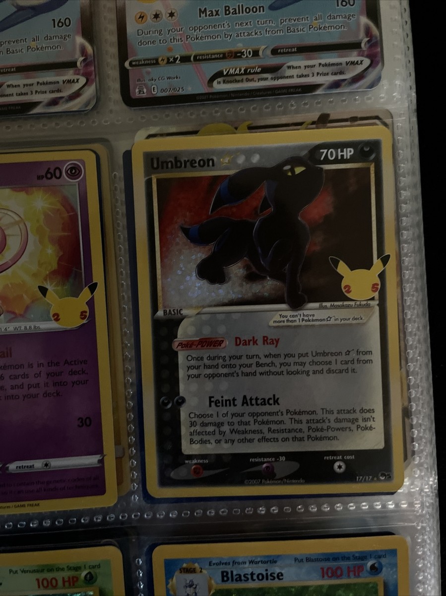Pokemon TCG 2021 Celebrations Umbreon Gold Star Classic Collection