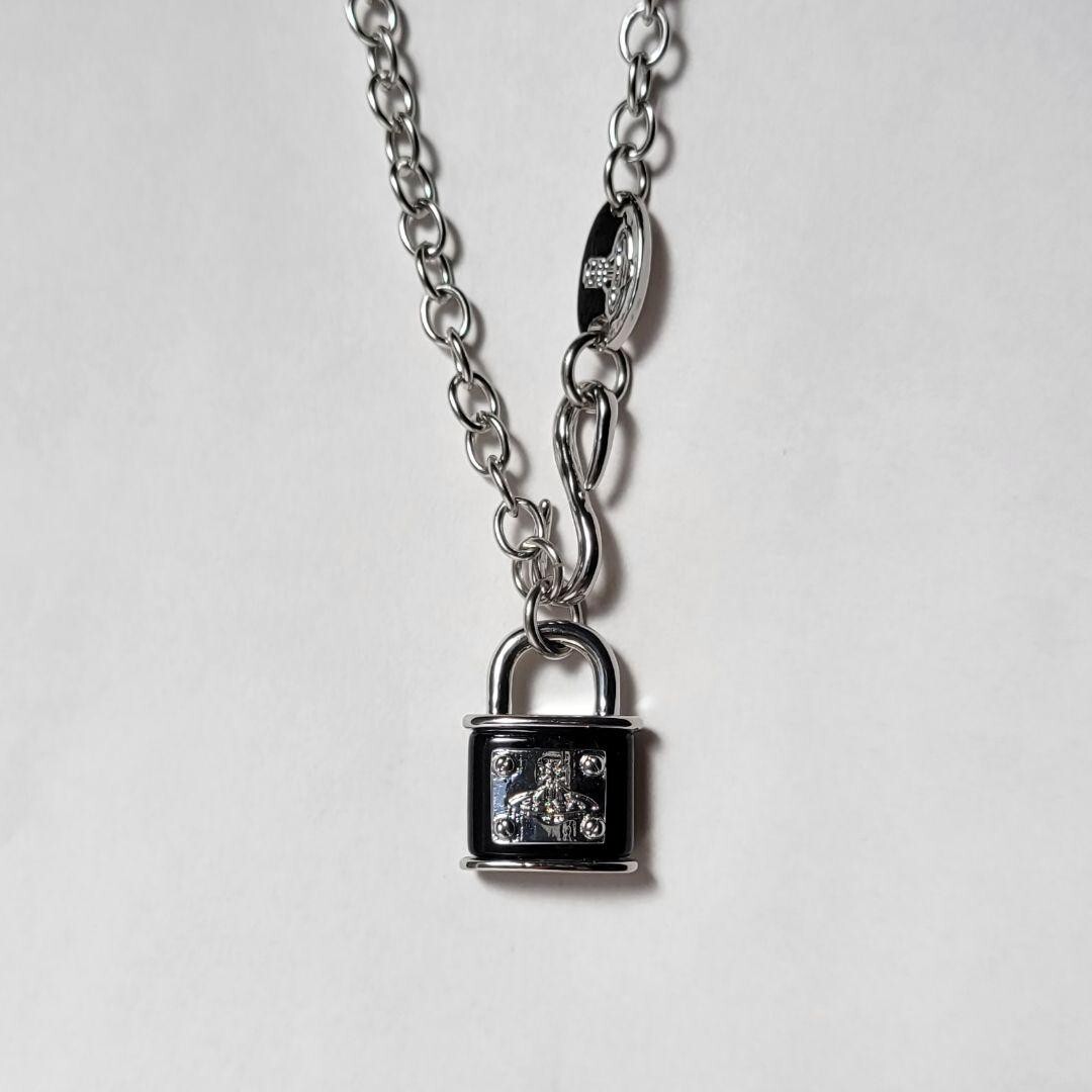 Vivienne Westwood Padlock Necklace Black×Silver Mint | eBay