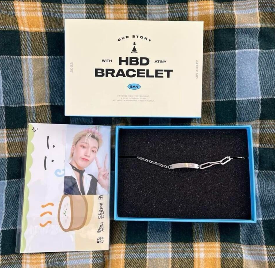 ATEEZ San HBD Bracelet with Card Our Story ATINY MD Happy Birthday