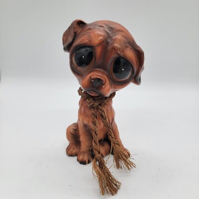 Vintage 1960's Enesco Big Sad Eye Puppy Dog Figurine Brown | eBay