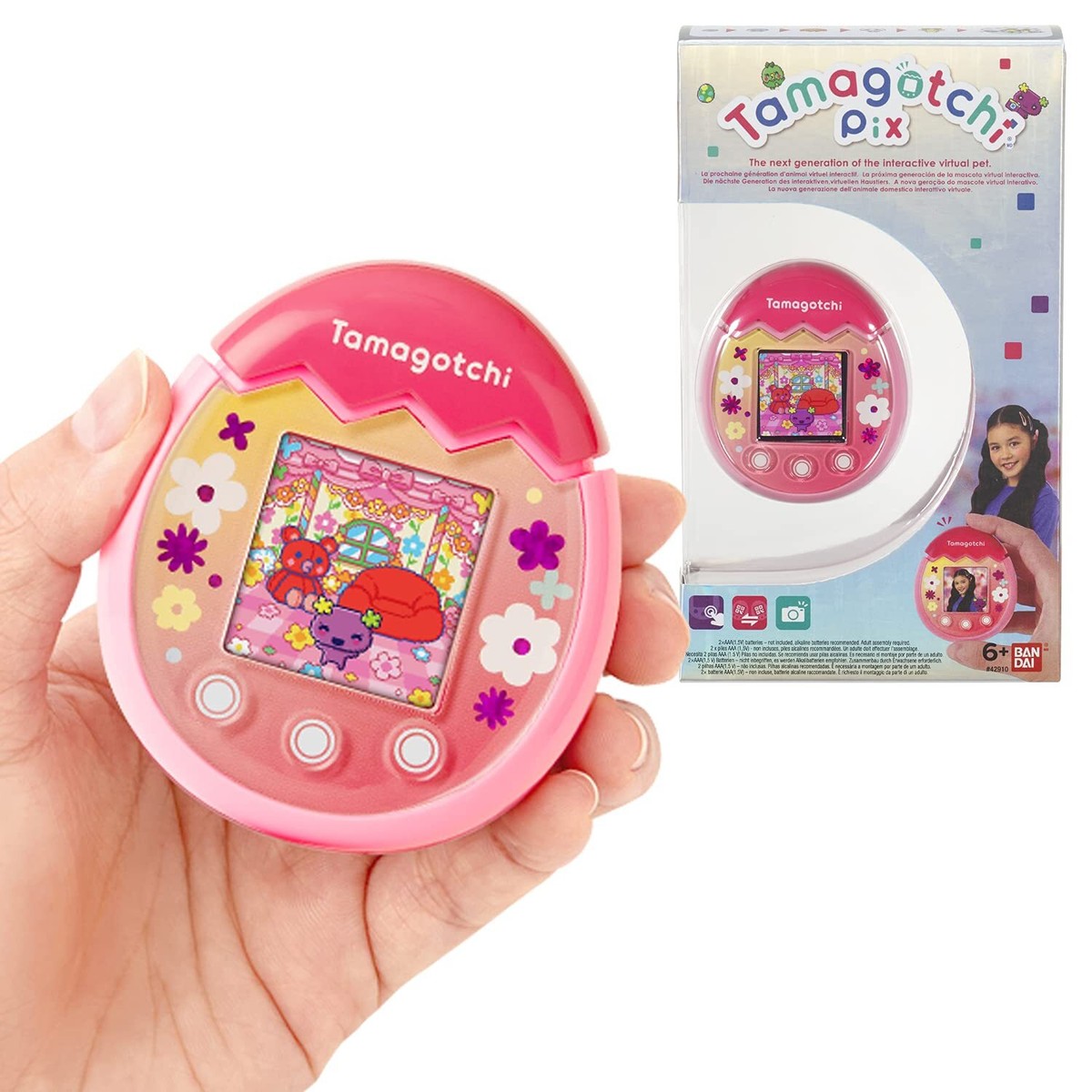 Pink Tamagotchi Pix Interactive Virtual Pet with Camera Touch