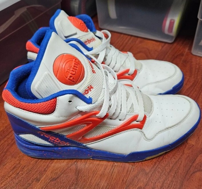 Reebok Pump Omni Lite NY Knicks White/Royal/Orange Rare Shoes Size