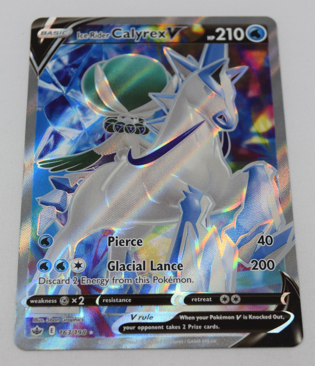 Pokemon TCG Chilling Reign Ice Rider Calyrex V Full Art 163/198 NM