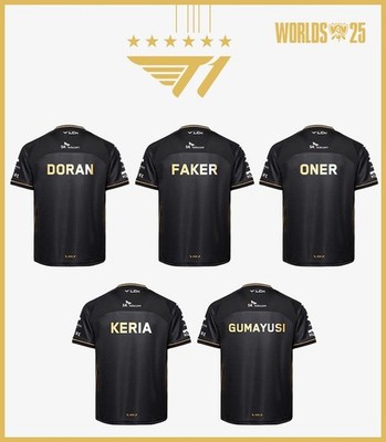 2025 SKT T1 Professional World Champion 6 Stars Uniform Jersey