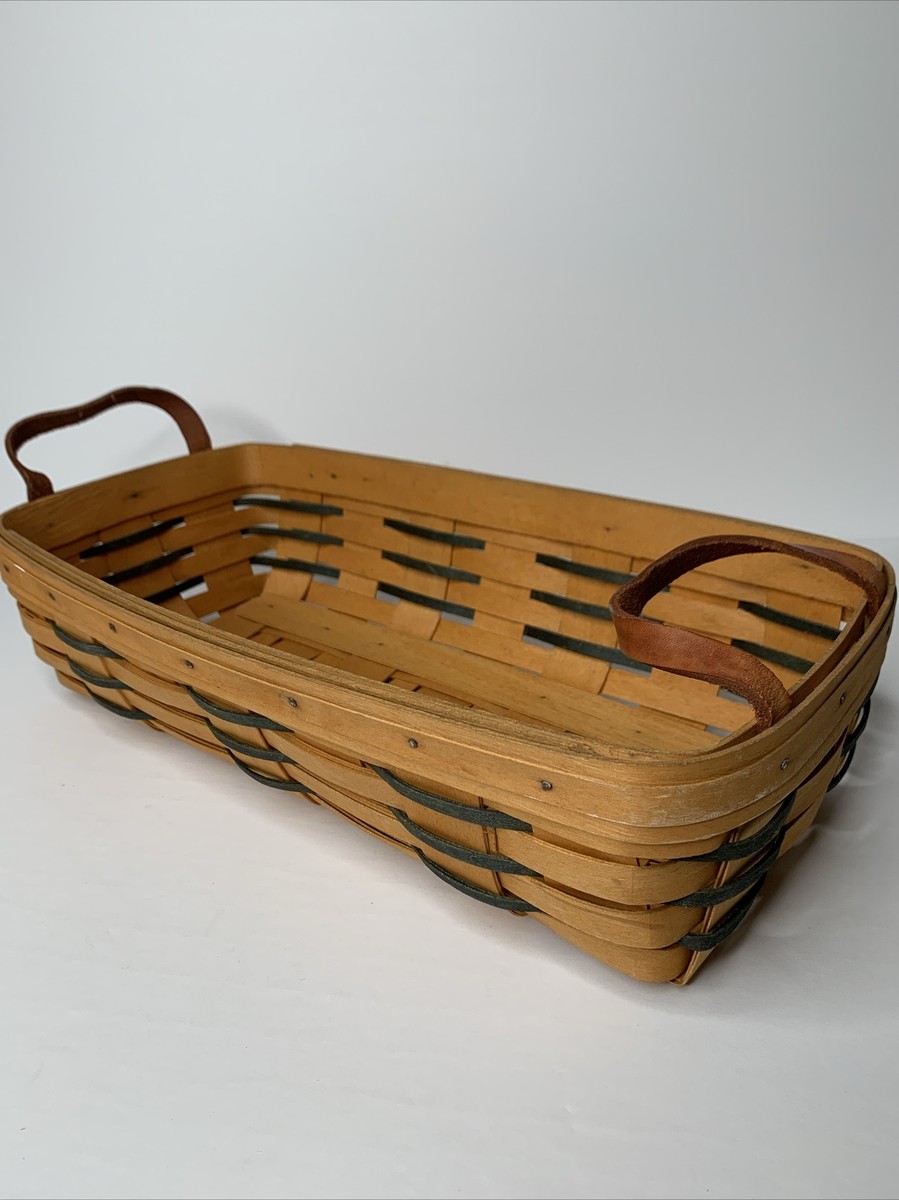 Vintage Longaberger Basket Leather Handles Rectangular Large 14.5