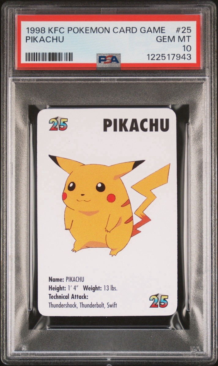 Pikachu #25 Pokemon Trading Card Game Mini KFC 1998 Nintendo WOTC