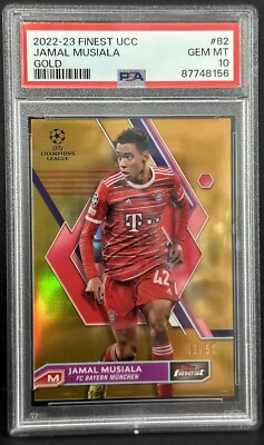 2022-23 Topps Finest UCL Bayern Munich Jamal Musiala Gold Jersey