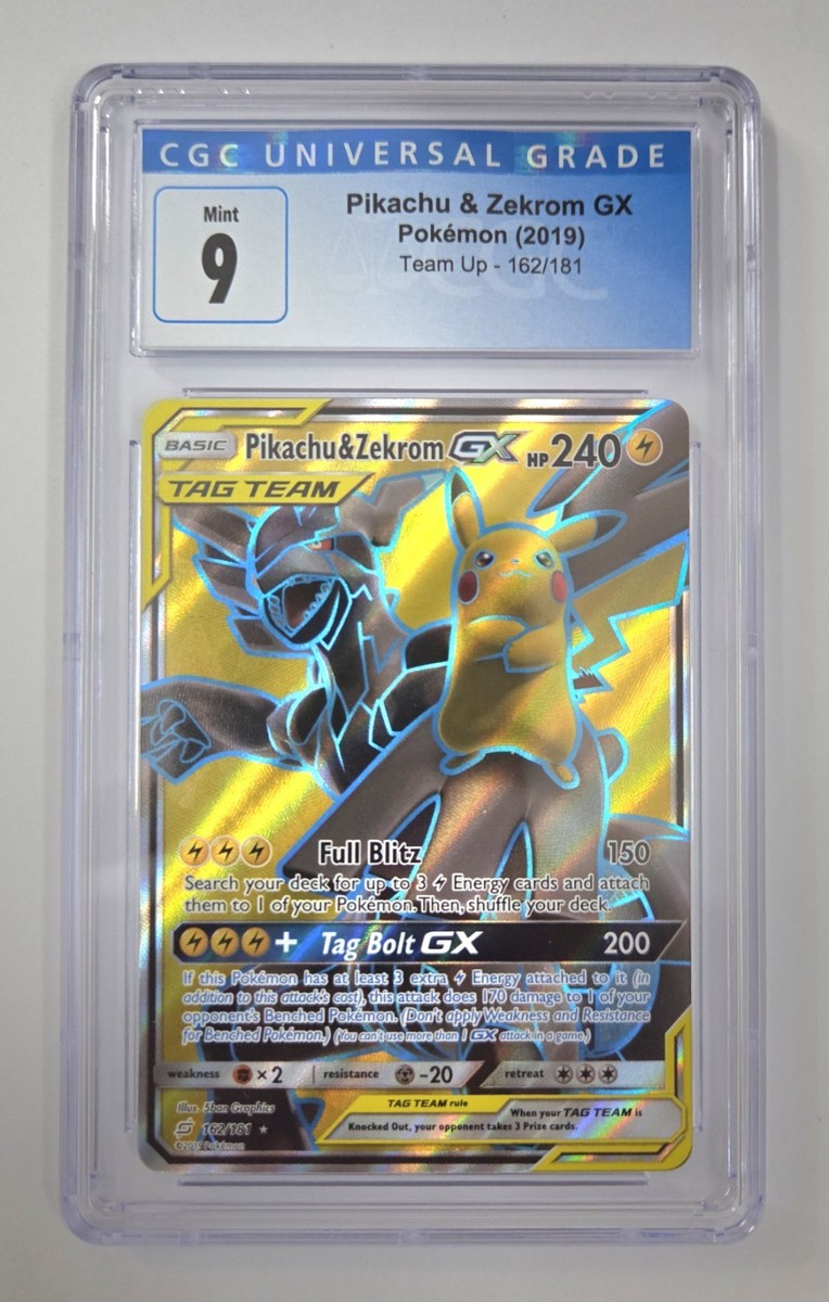 CGC 9 Pikachu & Zekrom GX 162/182 Pokemon Team Up Equivalent To
