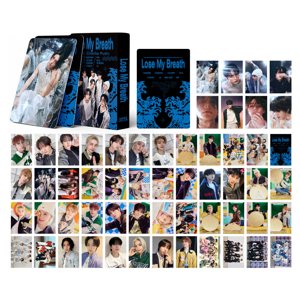 55pcs Kpop Stray Kids Lose My Breath Paper Lomo Photo Cards