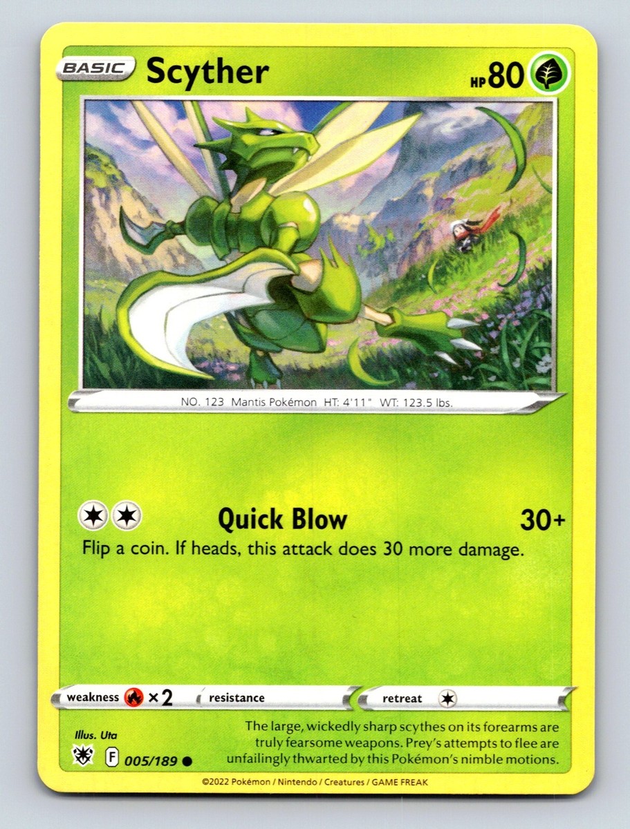 Scyther HP 80 Quick Blow Attack Rarity Green Pokémon Card | eBay