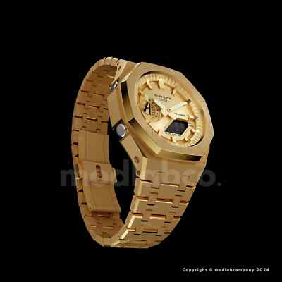 MLC Classic Gold Custom Casio G-Shock GA2100 Mod Watch Casioak